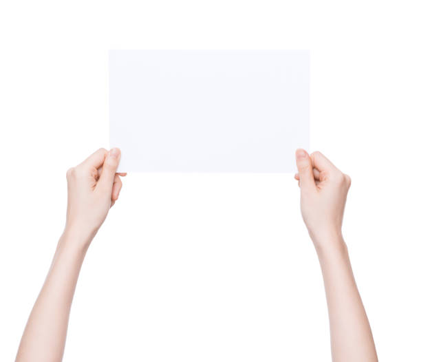 istock hand holding blank card isolated with clipping path 899276174