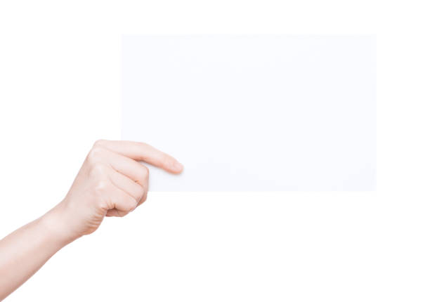 istock hand holding blank card isolated with clipping path 899276186