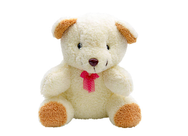 istock teddy bear with red bow isolated on white background 899276354