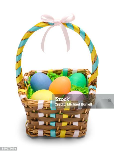 Easter Basket Front Stock Photo - Download Image Now - Easter Egg, Easter Basket, Basket