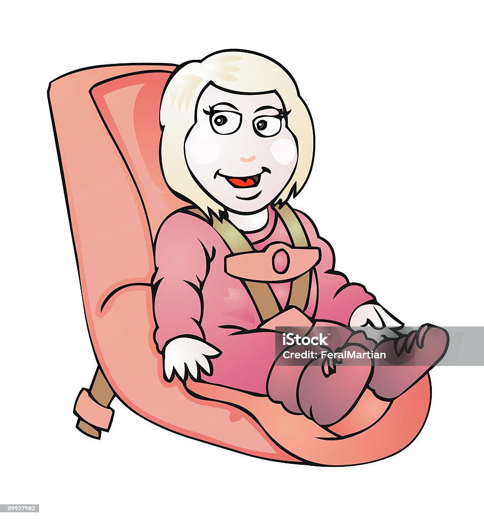 Rapariga Carseat - Royalty-free Cadeirinha de Criança para Carro Ilustração de stock