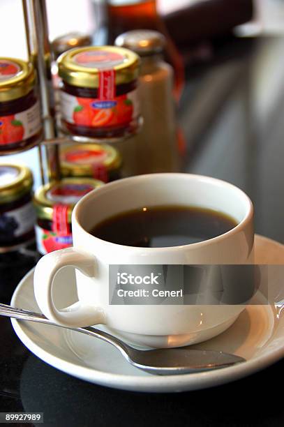 Black Coffee With Fruit Jam Stock Photo - Download Image Now - Black Coffee, Bottle, Cafe