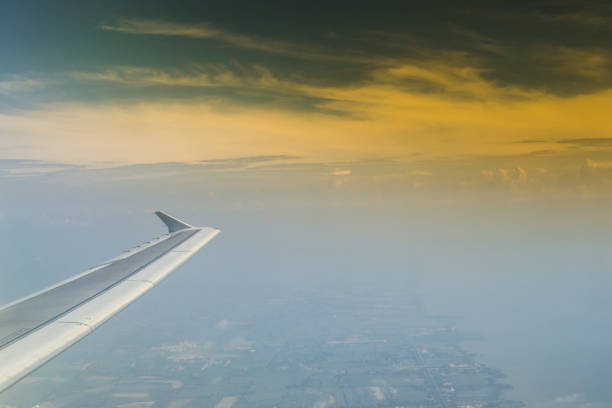 airplane wings  on the sky