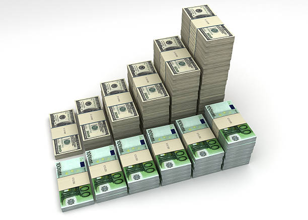istock Dollar and Euro currency balance graph 89928305