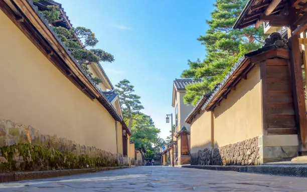 Townscape of the samurai residence in Kanazawa city, Japan
