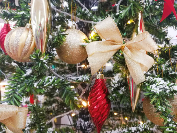 istock Festive Christmas tree decorated with traditional 899283608