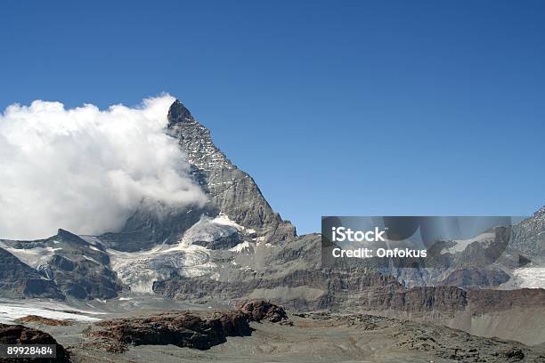 Matterhorn Mountain Summit View From Zermatt Stock Photo - Download Image Now - Blue, Cloud - Sky, Color Image