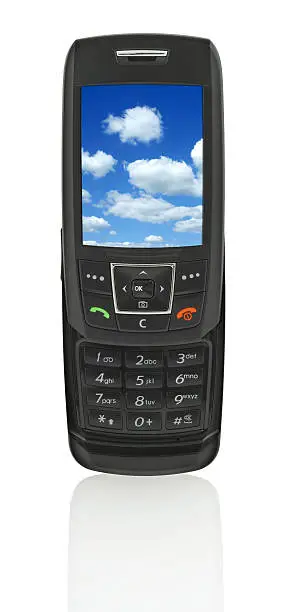 Photo of mobile phone with sky