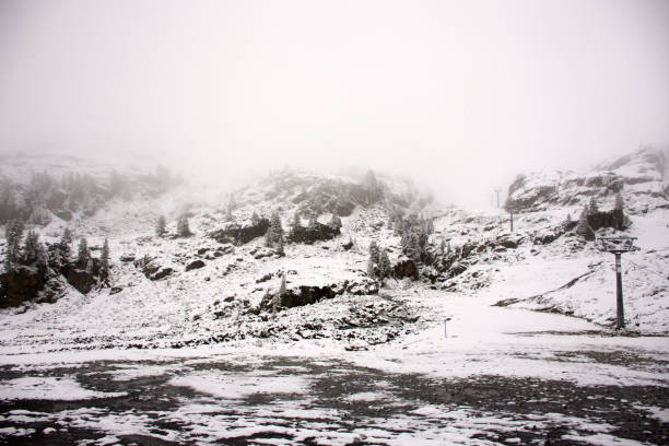 istock View Landscape snow snowing covered on pine tree at top of mountain 899292112