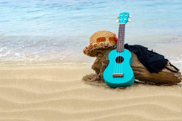 istock Women's accessories for the beach lying on the sand, with place for your text.Copy space. 899300424