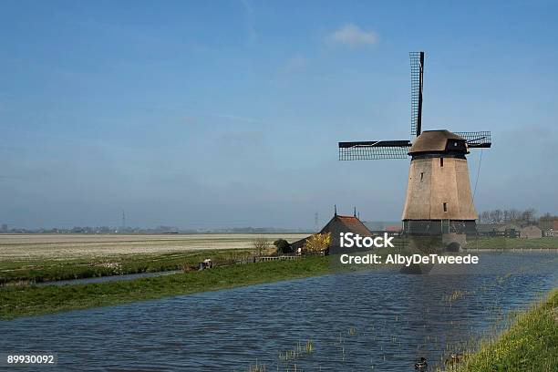 Photo libre de droit de Moulin Néerlandais banque d'images et plus d'images libres de droit de Canal - Eau vive - Canal - Eau vive, Ciel, Couleur verte