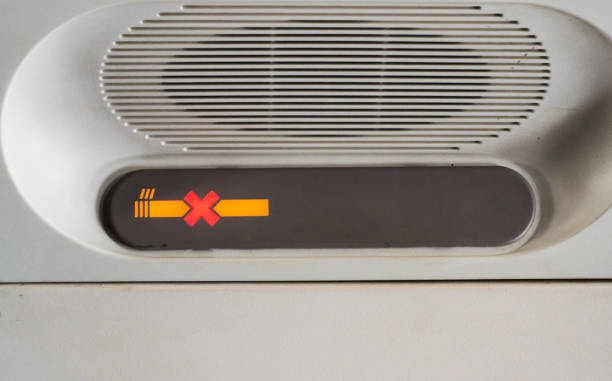 no smoking signs on the airplane