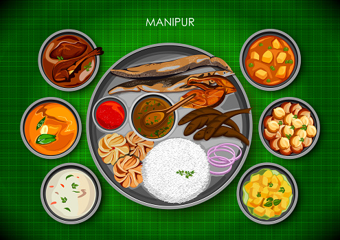 Traditional Manipuri Cuisine And Food Meal Thali Of Manipur India Stock  Illustration - Download Image Now - iStock