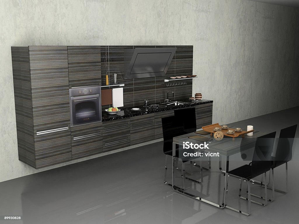 현대식 주방 - 로열티 프리 3차원 형태 스톡 사진