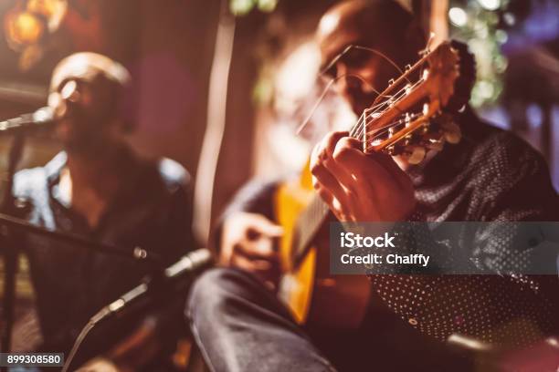 Musicians On A Stage Stock Photo - Download Image Now - Music, Musician, Bar - Drink Establishment