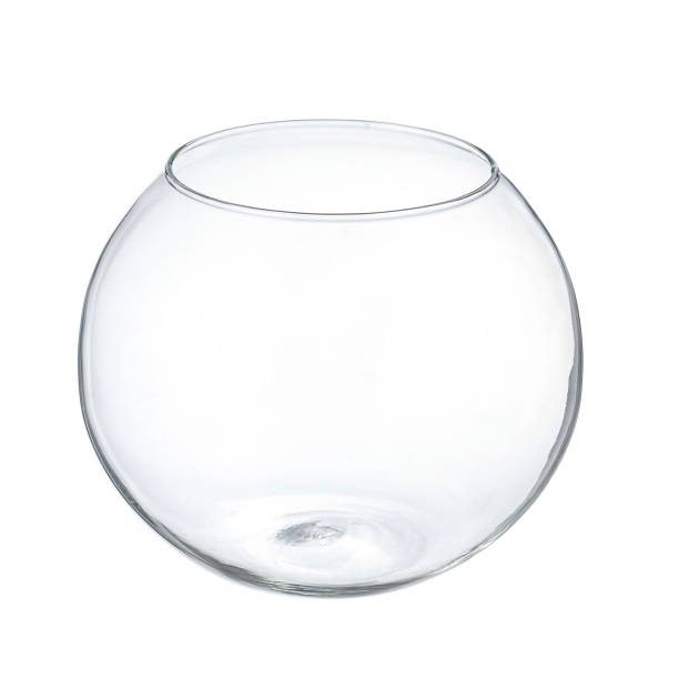 istock Clear spherical glass vase isolated on a white background 899313948