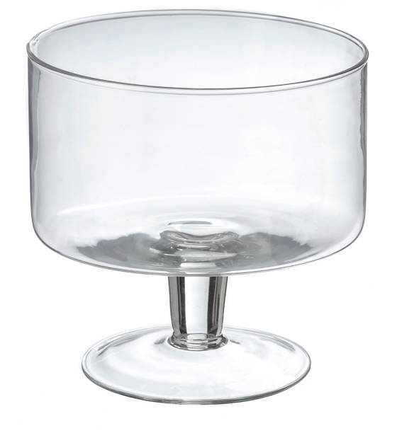 istock Deep trifle bowl with straight sides on white background 899313984