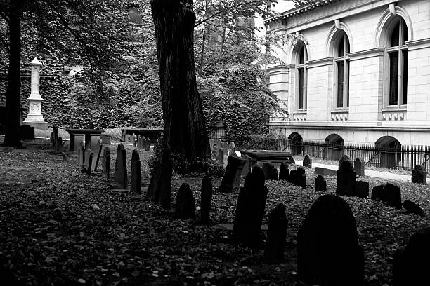 Granary Burying Ground in Boston founded in 1660 in USA.Horizontal Image
