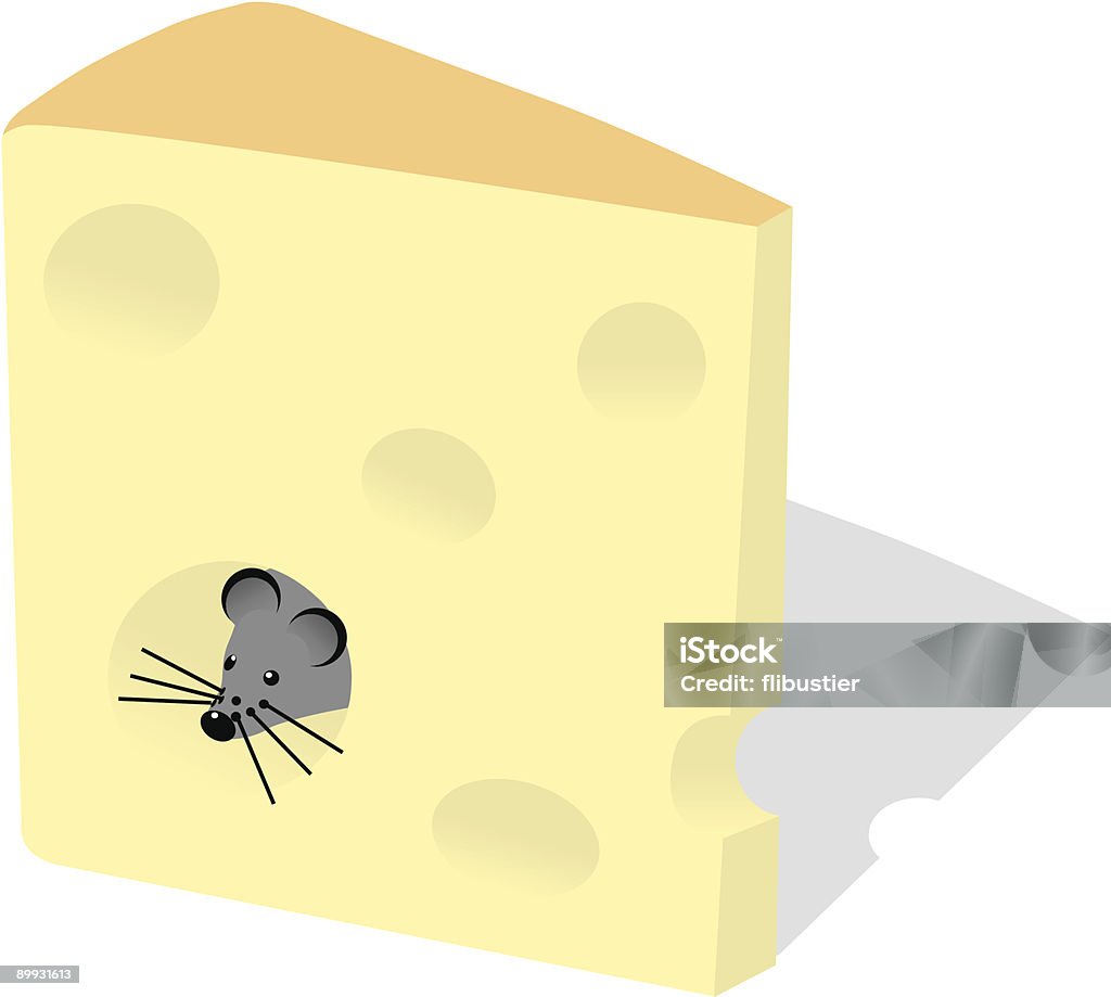 마우스 및 절편 치즈 - 로열티 프리 0명 벡터 아트