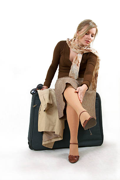 istock woman with huge bag 89932562
