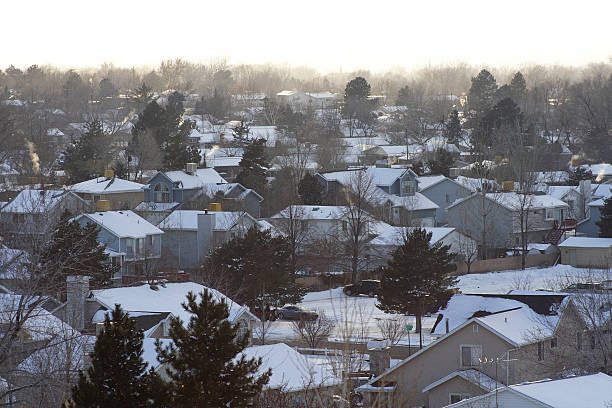 istock Cold winter day in suburbia 89932598