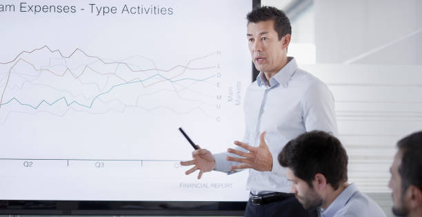 istock Man presenting financial report to his colleagues 899339126