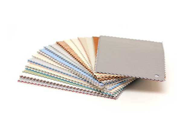 Samples of colored canvas fabric isolated on white background Samples of colored canvas fabric isolated on white background fabric swatch isolated stock pictures, royalty-free photos & images