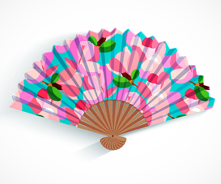 Decorative folding fan.