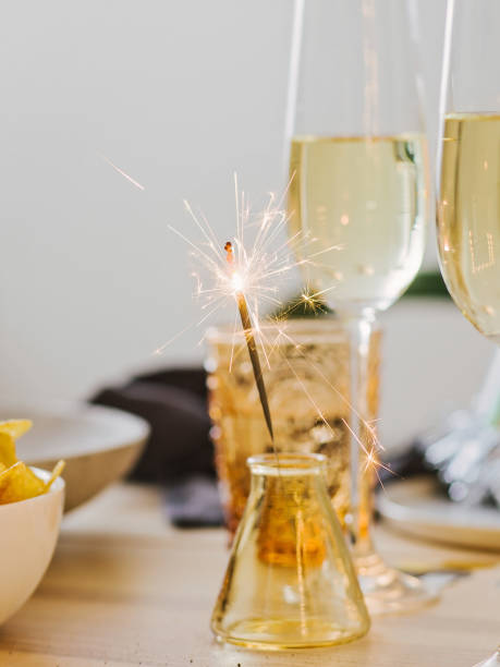 istock New years still life dinner place setting with champagne 899352334