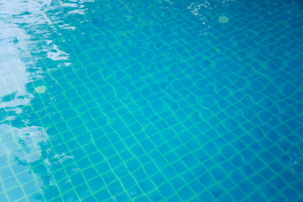 istock surface of the pool water in blue color. 899368200
