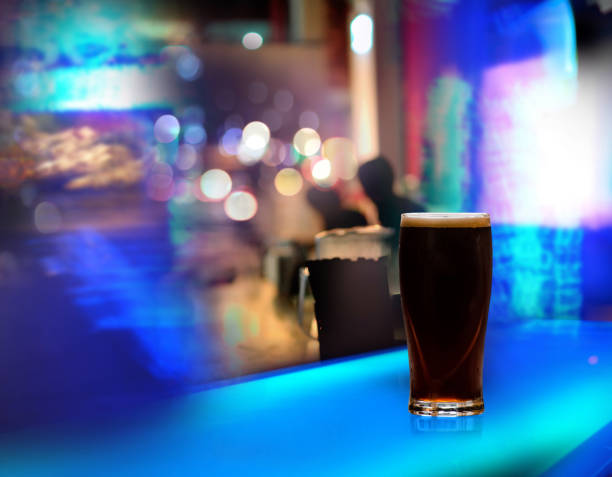 Famous black Irish stout in Irish pub.