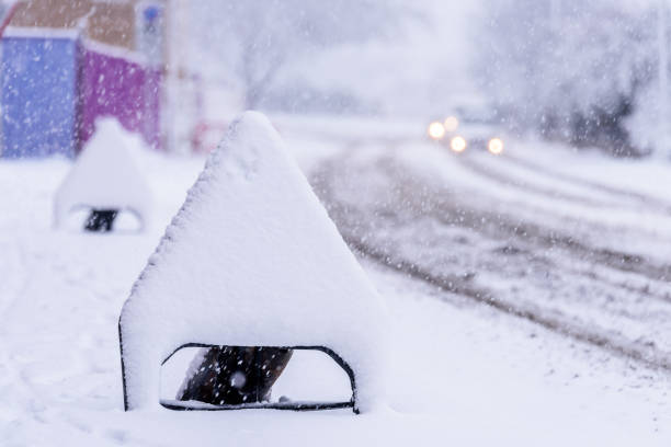 istock Snow covered road sign on UK motorway Road 899388816