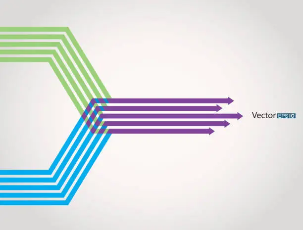 Vector illustration of Merge arrows infographic