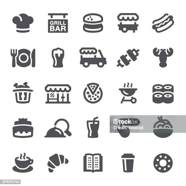 Restaurant Icons Stock Illustration - Download Image Now - Icon Symbol, Food Truck, Symbol