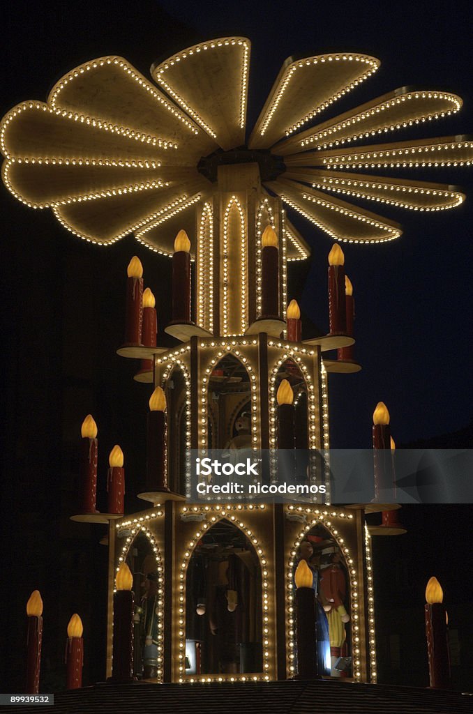 Rotating Christmas Pyramid  Christmas Market Stock Photo