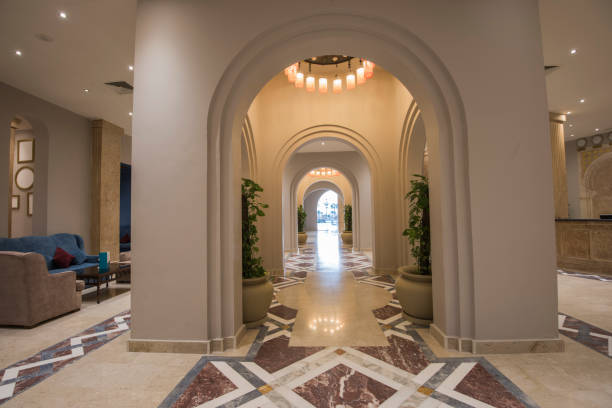 istock Interior of a luxury hotel lobby seating area 899396888
