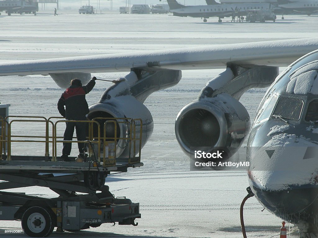 Escova neve de avião - Foto de stock de Avião royalty-free