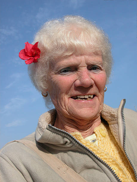 istock Old Woman happy celebrating life 89940126