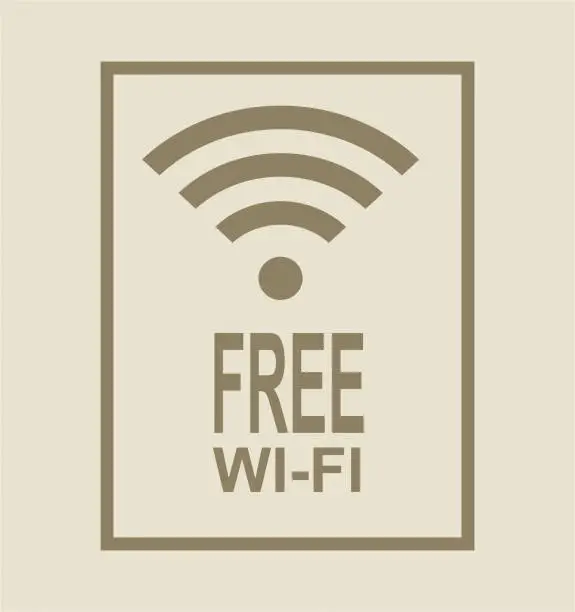 Vector illustration of Free wi-fi icon