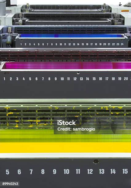 Cmyk Tinte Einheiten Stockfoto und mehr Bilder von Druckerei - Druckerei, Druckmaschine, Blau