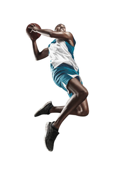 портрет баскетболиста с мячом в полный рост - athlete muscular build basketball vertical стоковые фото и изображения