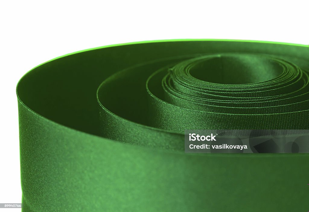 Green ribbon  Anniversary Stock Photo