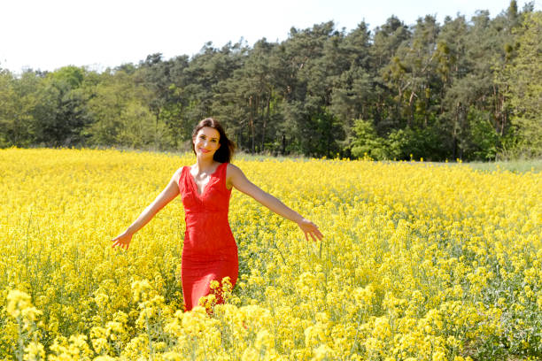 istock young woman  in rape field 899409844