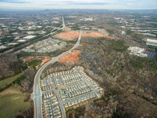 istock Aerial shot on typical communities in North Georgia along with new developments all around them 899414620