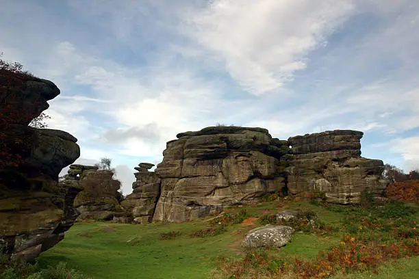 Photo of sandstone scenery, Brimham rocks, Yorkshire, England