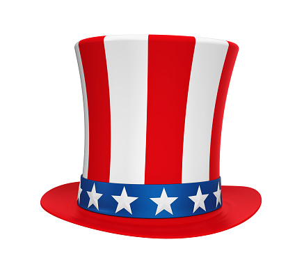 Uncle Sam Hat isolated on white background. 3D render