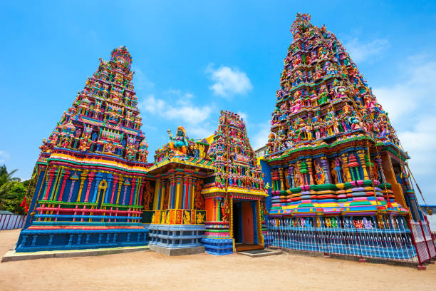 Pathirakali Amman Temple, Trincomalee Pathirakali Amman Temple, Pathrakali Ambal Kovil or the Kali Kovil Trincomalee is a Hindu temple dedicated to the goddess Bhadrakali, a form of the goddess Kali Amman in Trincomalee, Sri Lanka kali statue stock pictures, royalty-free photos & images