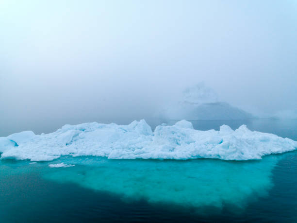 Big icebergs on arctic ocean in Greenland