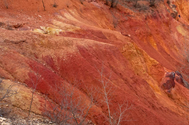 istock Weathering and surface erosion on an open area, eroded land 899426782