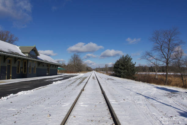 istock Railroad tracks in winter 899435292